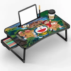 Cartoon Print C Biding Black Coated Laptop Table