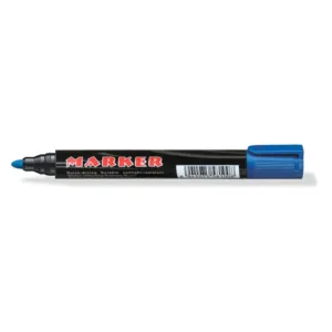 Premium permanent blue marker pen set - 12-pack industrial, office & home all-surface markers | - Durable Plastic, Compact Mini Size