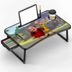 Motu Patlu Print C Biding Black Coated Laptop Table